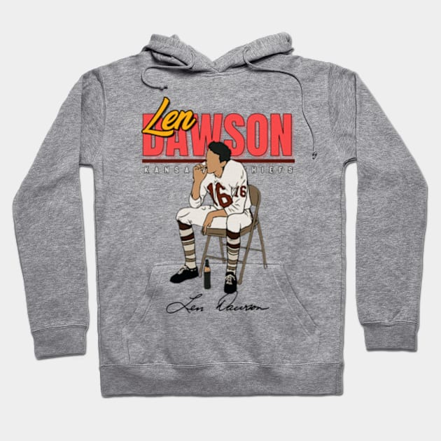 Len Dawson Aesthetic Tribute 〶 Hoodie by Terahertz'Cloth